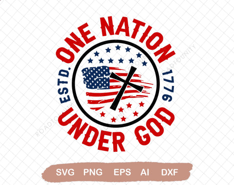 One Nation Under God SVG Defend Second Amendment Sublimation Patriotic Print Design America EPS Usa Gun Rights Heat Press SVG DiamondDesign 