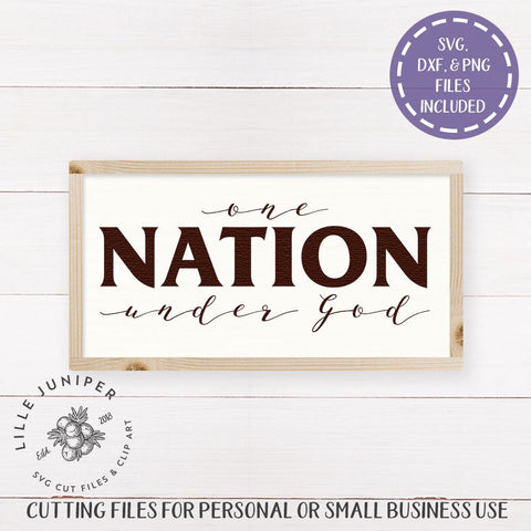 One Nation Under God SVG | Patriotic SVG | Rustic Sign SVG SVG LilleJuniper 