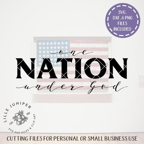 One Nation Under God SVG | Patriotic SVG | Rustic Sign SVG SVG LilleJuniper 