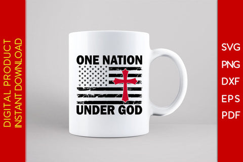 One Nation Under God USA Flag Patriot SVG PNG PDF Cut File SVG Creativedesigntee 