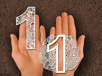 One Number Flower Paper cut SVG Johan Ru designs 