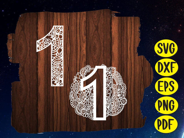 One number paper cut SVG Johan Ru designs 