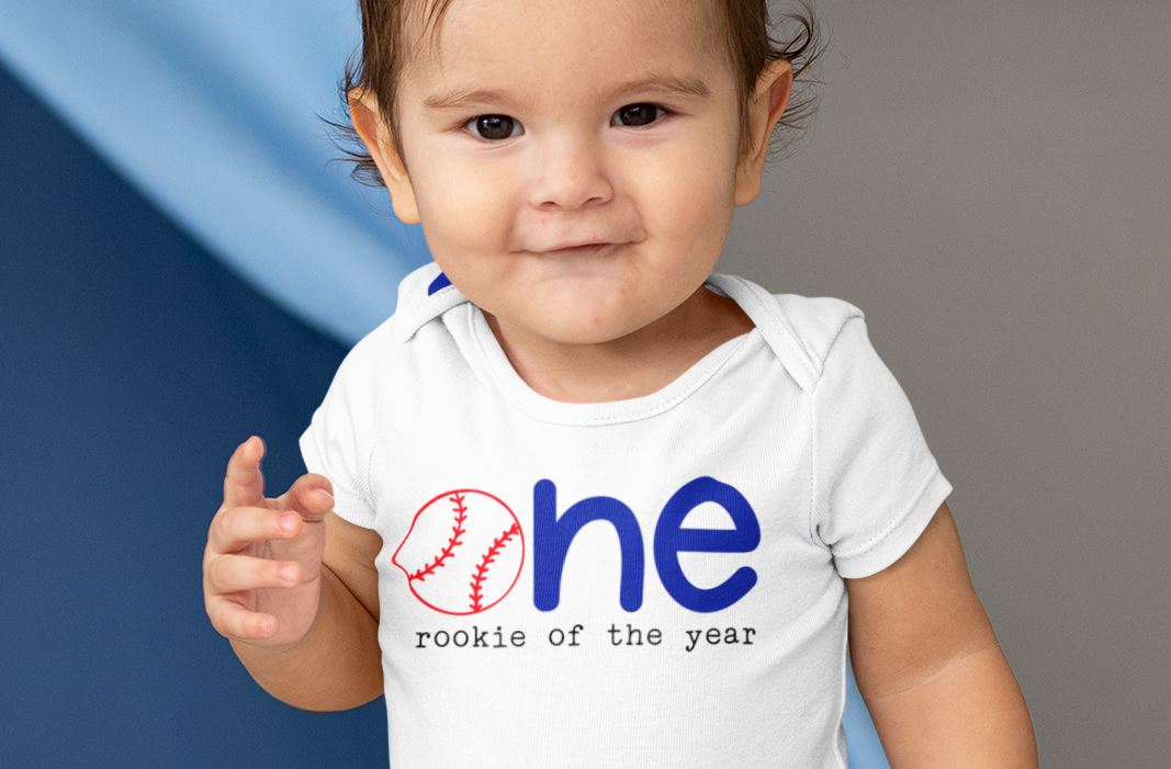 Rookie of the Year First Birthday Shirt for Boy Baseball One 