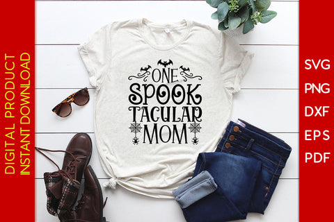 One Spooktacular Mom Halloween SVG PNG PDF Cut File SVG Creativedesigntee 