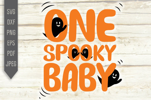 One Spooky Baby Svg. Baby Halloween Costume Svg. Baby Onesie Svg File. Boo Svg, Ghost Svg, Spooky Svg. Cut Print File Cricut & Silhouette SVG Mint And Beer Creations 