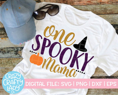 One Spooky Mama | Halloween SVG Cut File SVG Crazy Crafty Lady Co. 
