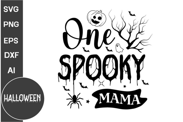 One Spooky Mama SVG Cut File, Halloween SVG Design SVG DesignPlante 503 