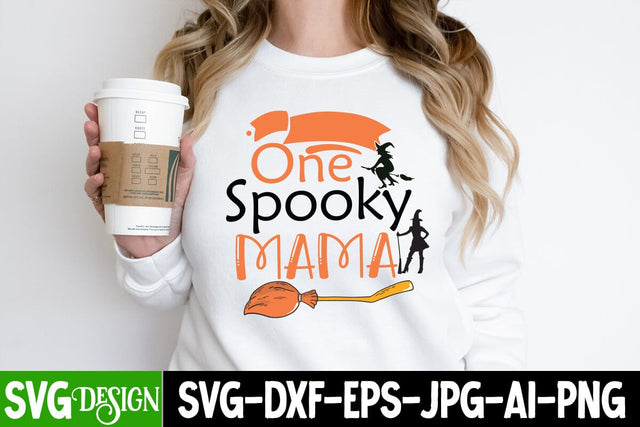 One Spooky Mama SVG Cut File, One Spooky Mama Sublimation Design, One Spooky Mama SVG Quotes , Halloween SVG Cut File, Halloween SVG bundle, Halloween Quotes SVG ,Halloween SVG Sublimation Design, Trick or Treat SVG SVG BlackCatsMedia 