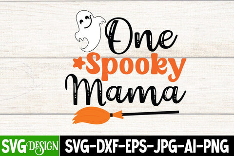 One Spooky Mama SVG Cut File, One Spooky Mama SVG Design, Trick or Treat SVG Design, Halloween Sublimation PNG, Halloween SVG Bundle,Halloween SVG Quotes,Halloween PNG, Halloween SVG SVG BlackCatsMedia 