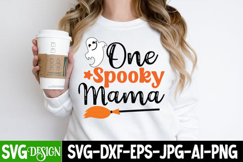 One Spooky Mama SVG Cut File, One Spooky Mama SVG Design, Trick or Treat SVG Design, Halloween Sublimation PNG, Halloween SVG Bundle,Halloween SVG Quotes,Halloween PNG, Halloween SVG SVG BlackCatsMedia 