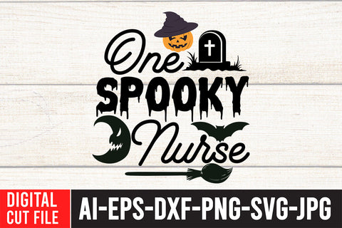 One Spooky Nurse SVG Cut File SVG BlackCatsMedia 