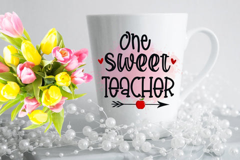 One Sweet Teacher -Teacher Valentines Day Sublimation PNG Sublimation Happy Printables Club 