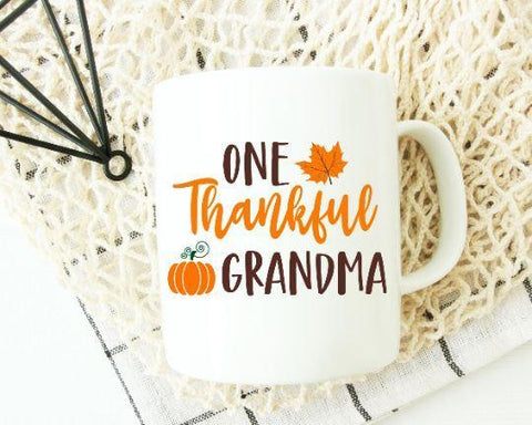 One Thankful Grandma Fall SVG - Thanksgiving SVG SVG She Shed Craft Store 