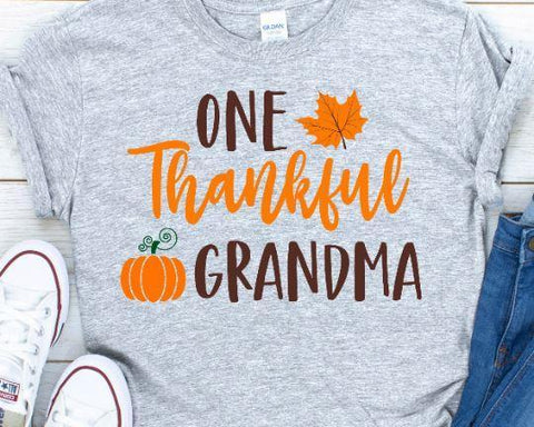 One Thankful Grandma Fall SVG - Thanksgiving SVG SVG She Shed Craft Store 