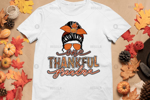 One thankful grandma Sublimation Design Sublimation Regulrcrative 
