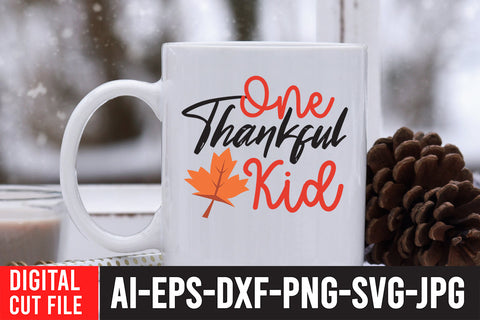 One Thankful Kid SVG Cut File SVG BlackCatsMedia 