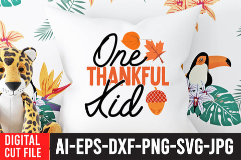 One Thankful Kid SVG Cut File SVG BlackCatsMedia 