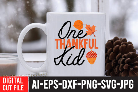 One Thankful Kid SVG Cut File SVG BlackCatsMedia 