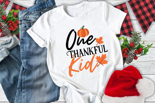 One Thankful Kid SVG Cut File SVG BlackCatsMedia 