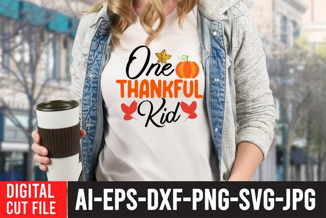 One Thankful Kid SVG Design SVG BlackCatsMedia 