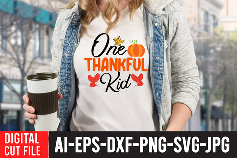 One Thankful Kid SVG Design SVG BlackCatsMedia 