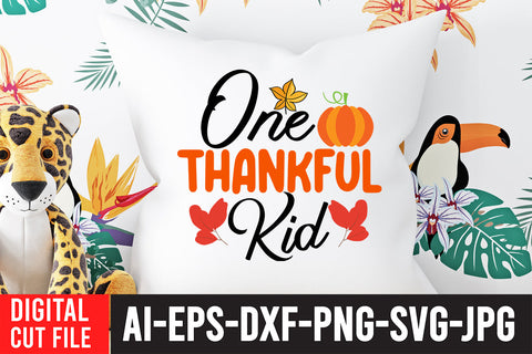 One Thankful Kid SVG Design SVG BlackCatsMedia 