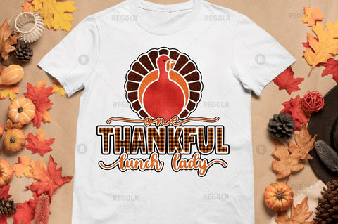 One thankful lunch lady Sublimation Design Sublimation Regulrcrative 