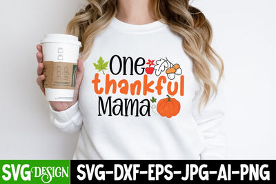 One Thankful Mama SVG Cut File, One Thankful Mama Sublimation Design , One Thankful Mama PNG SVG BlackCatsMedia 