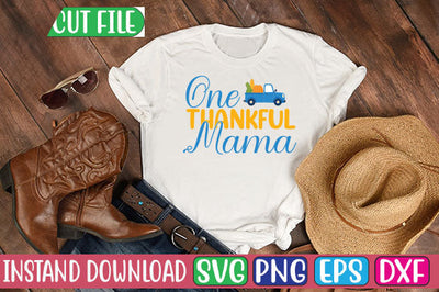 One Thankful Mama SVG Cut File SVGs, Quotes and Sayings, Food & Drink, Holiday,On Sale, SVG Studio Innate 