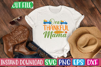 One Thankful Mama SVG Cut File SVGs, Quotes and Sayings, Food & Drink, Holiday,On Sale, SVG Studio Innate 