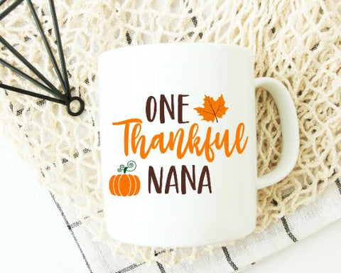 One Thankful Nana SVG - Thanksgiving SVG - Fall SVG SVG She Shed Craft Store 