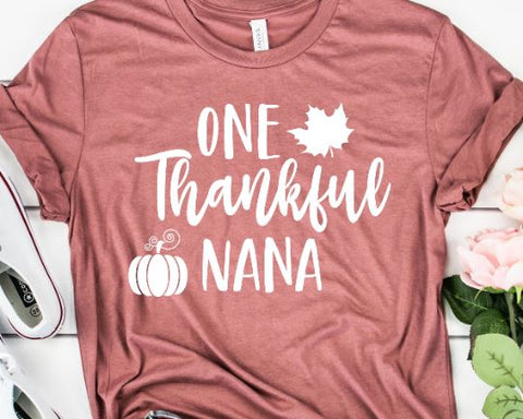 One Thankful Nana SVG - Thanksgiving SVG - Fall SVG SVG She Shed Craft Store 