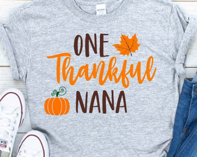 One Thankful Nana SVG - Thanksgiving SVG - Fall SVG SVG She Shed Craft Store 