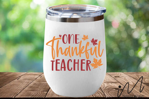One Thankful Teacher svg, teacher t shirt svg, fall teacher svg,Kindergarten Teacher Svg, Cool Teacher T-shirt svg, Cut files, Funny Teacher Svg SVG Isabella Machell 
