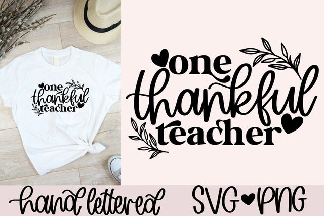 One thankful teacher svg, thanksgiving teacher shirt svg, fall teacher svg, thanksgiving teacher mug svg, thankful teacher svg, thankful svg SVG AnitaAlyiaLettering 