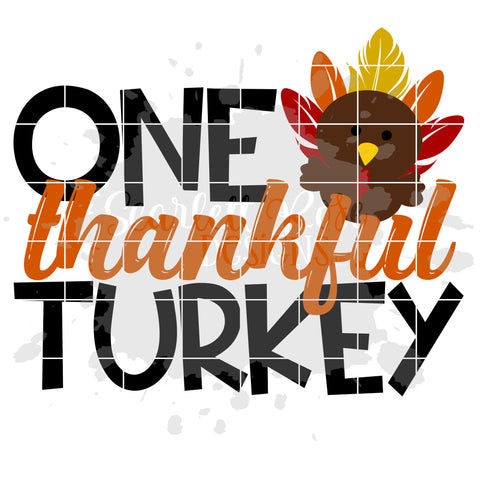 One Thankful Turkey SVG SVG Scarlett Rose Designs 