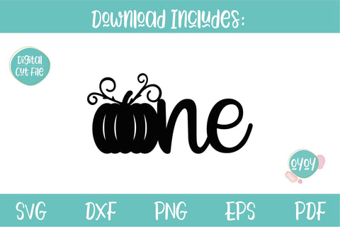 One with Pumpkin Cake Topper SVG | 1st Birthday SVG SVG OyoyStudioDigitals 