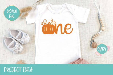 One with Pumpkin Cake Topper SVG | 1st Birthday SVG SVG OyoyStudioDigitals 