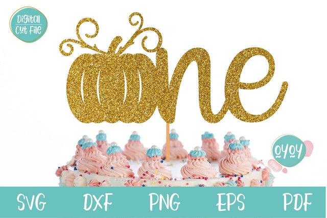 One with Pumpkin Cake Topper SVG | 1st Birthday SVG SVG OyoyStudioDigitals 