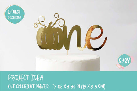 One with Pumpkin Cake Topper SVG | 1st Birthday SVG SVG OyoyStudioDigitals 