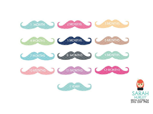 Onesie Moustaches SVG Sarah Hurley 