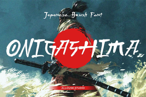 Onigashima - Japanese Brush Font Allouse.Studio 