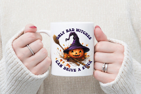 Only Bad Witches Can Drive a Stick PNG Sublimation Sublimation CraftLabSVG 