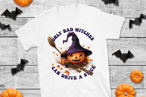 Only Bad Witches Can Drive a Stick PNG Sublimation Sublimation CraftLabSVG 
