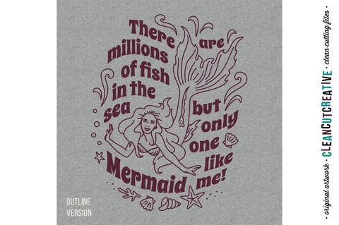 Only One Mermaid like Me - funny mermaid quote SVG file SVG CleanCutCreative 