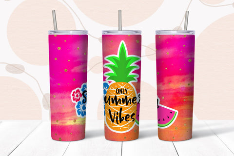 Only Summer Vibes- Summer Tumbler Sublimation I 20 Oz Tumbler Sublimation Happy Printables Club 