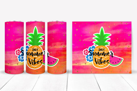 Only Summer Vibes- Summer Tumbler Sublimation I 20 Oz Tumbler Sublimation Happy Printables Club 