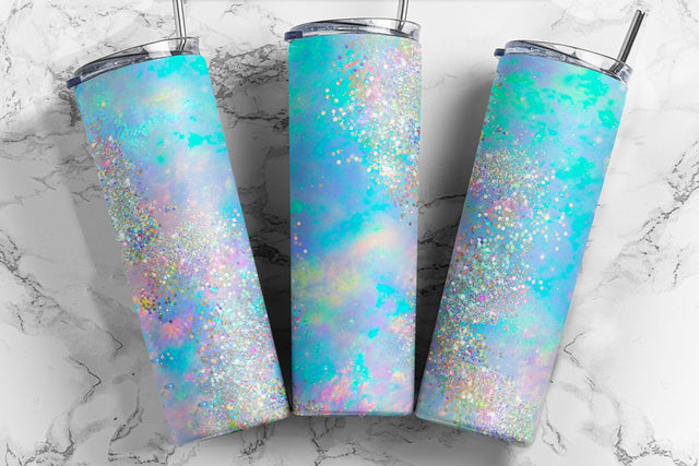Opal Tumbler Sublimation Design, Opal Agate Glitter Skinny Tumbler Sublimation Design Straight & Tapered PNG Sublimation TumblersByPhill 