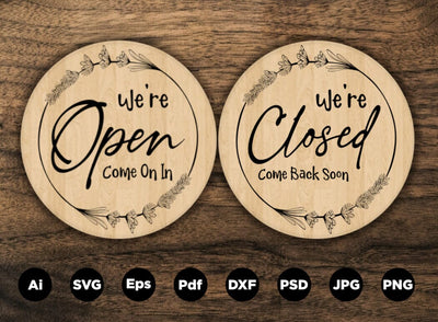 Open and Closed Shop Sign design SVG Leamsign Studio 