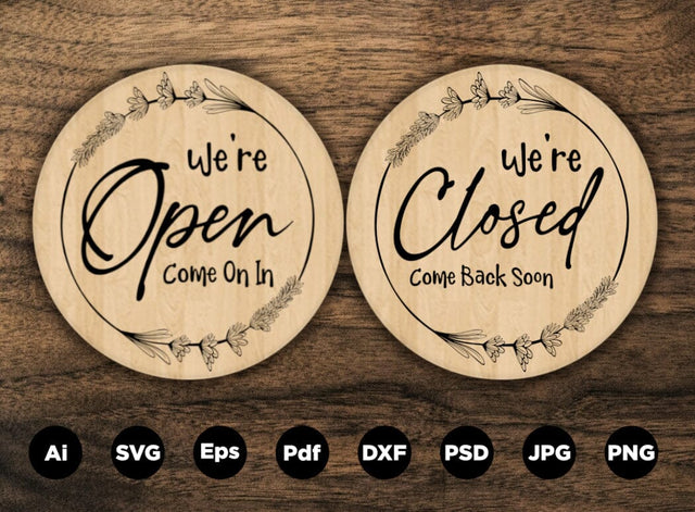Open and Closed Shop Sign design SVG Leamsign Studio 